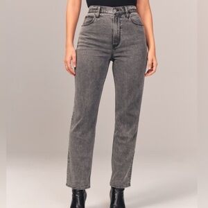 NWT Abercrombie & Fitch Curve Love Ultra High Rise Ankle Straight Black Jeans 27